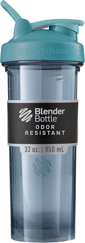 BlenderBottle Shaker Bottle Pro Series Perfecta para Protein Shakes y Pre Workout, 32-Once, Cerulean Blue