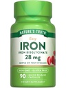 Verdadero Suplemento de Hierro para Mujeres y Hombres Silencio 28 mg  90 Capsules  Iron Bisglycinate ← Non-GMO, Gluten Free