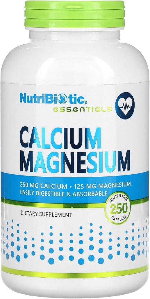 Magnesio de calcio nutribiótico, 250 cápsulas