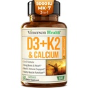 Suplemento de Vitamina D3 K2 – Soporte todo en-1 para Immune, Bone & Heart Health con Vitamina D + Vitamina K (como MK7) – K2 D3 (5000 UI) Suplemento de Vitamina con Pepper Negro para Max Absorption, 60 cápsulas