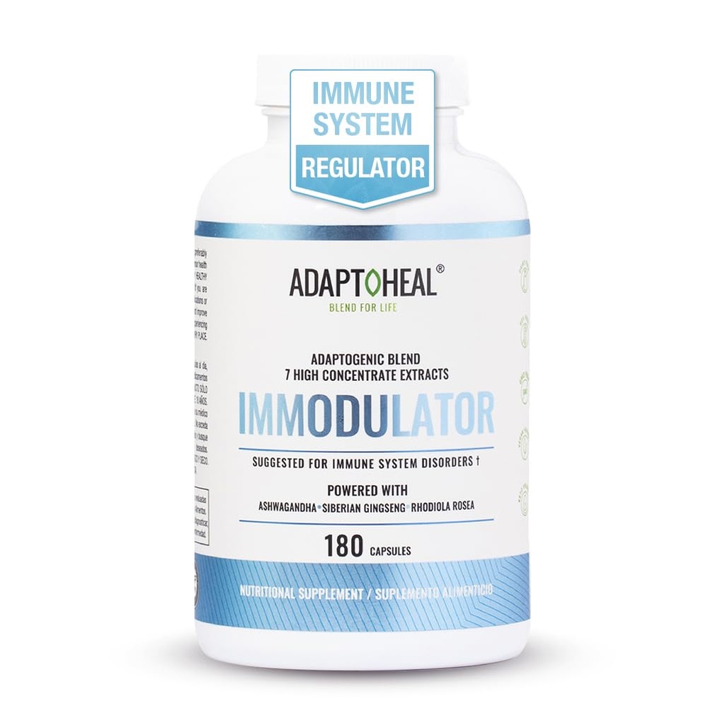 ADAPTOHEAL Immodulator - Adaptogenic Supplement for Well-Being, with Ginseng, Ashwagandha, Reishi Mushroom - Supports Stress Response, Mood Balance and Immune System Function (180 capsules/700 mg)