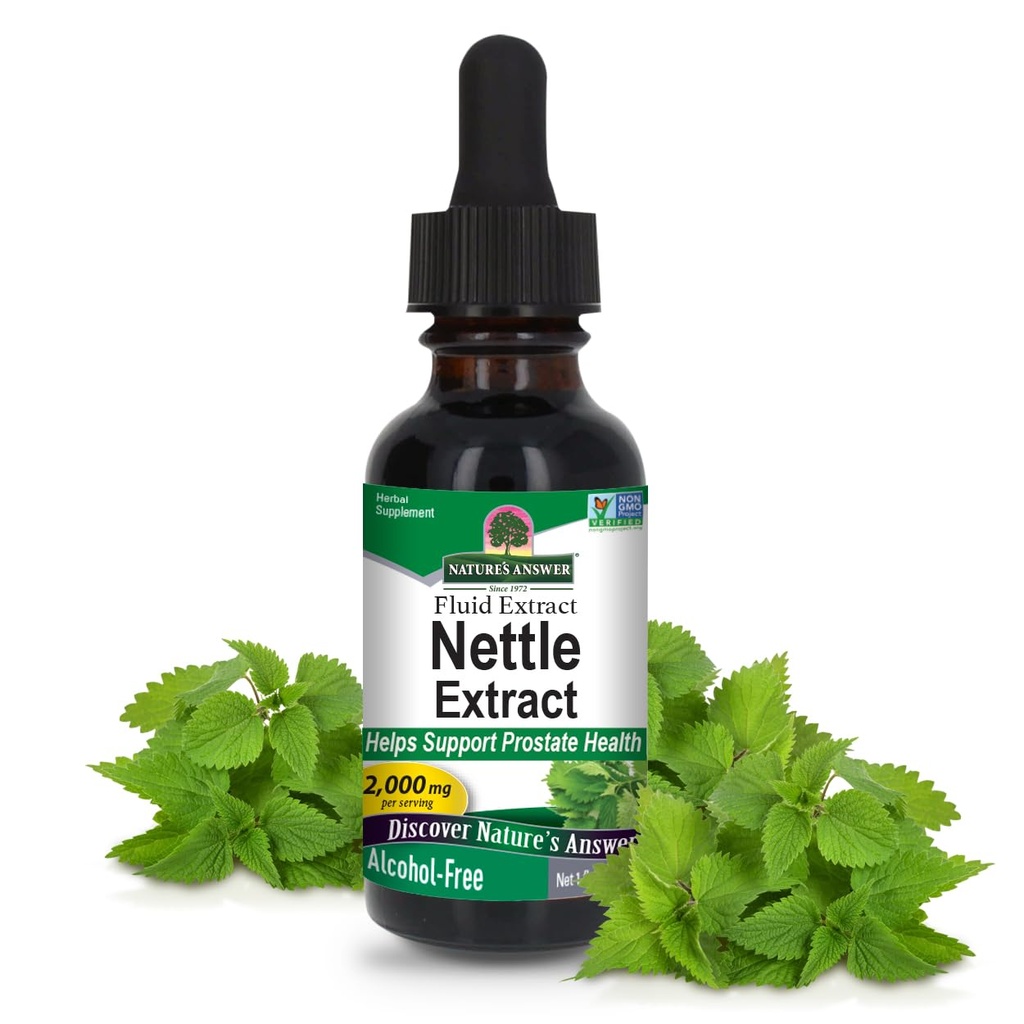 Respuesta de la naturaleza Nettle Leaf 1oz Extracto ← Prostate Suppot TEN Concentrated Dark Green Nettle Leaf Herbal Suplemento No-GMO, Kosher, Gluten-Free, " Alcohol-Free TEN Single Count