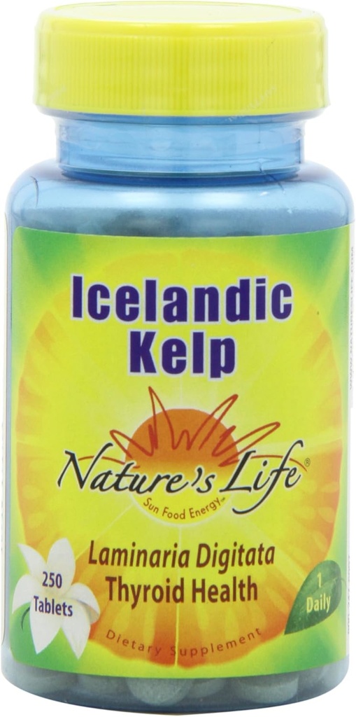 Kelp de vida de la naturaleza, islandés, 41 Mg, Laminaria Digitata, 250 Tabletas, (Pack of 2)