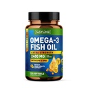 Fabricado por Nature Omega 3 Fish Oil Soft Gels - 2400 mg Fish Oil, 1440 mg Omega 3, 864 mg EPA, 576 mg DHA - Extra Strength Brain & Heart Health Support Suplemento - 120 Softgels