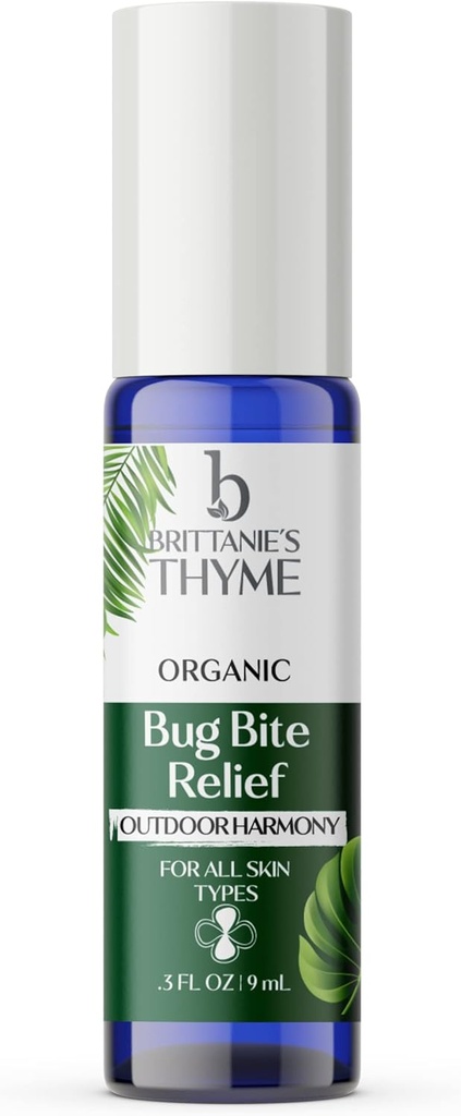 Brittanie's Thyme Organic Bug Bite Relief - .3oz (Pack of 1) – Fast Relief from Stings, Bites, Scrapes y Menor Burns