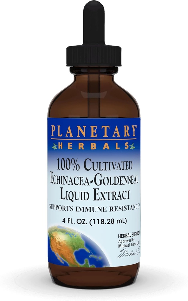 Herbals planetarios 100% Cultivado Echinacea-Goldenseal Extract, 4 oz