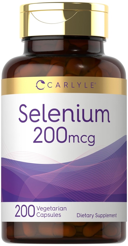 Levadura de Carlyle Free Selenium 200 mcg  200 Capsules ← L-Selenomethionine Essential Mineral ← Vegetarian, Non-GMO &amp; Gluten Free Supplement