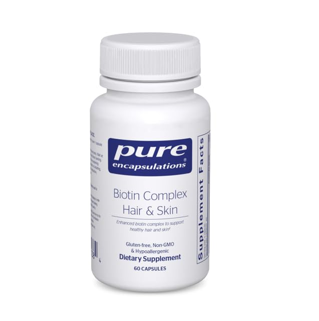 Encapsulaciones puras Complejo de Biotina Pelo &amp; Esquí ← Complejo Biotin para el cabello y la piel saludables ← 60 cápsulas