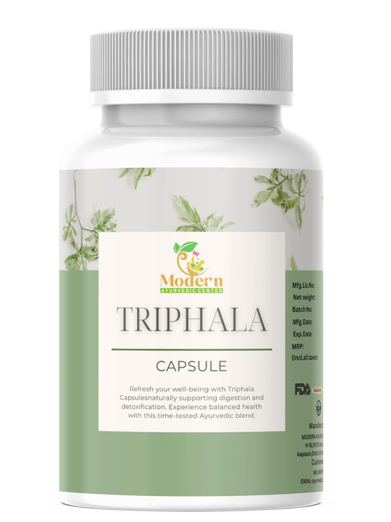 Triphala Capsules 120 para soporte digestivo, Immune Boost & Antioxidant Ventajas 100% Herbal Blend de Amla, Haritaki & Bibhitaki promueve Gut Health (120 cápsula)