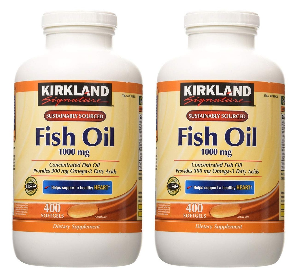 Kirkland Signature hgar Fish Oil Concentrate 2 Pack, 400 Cuenta (Pack of 2)