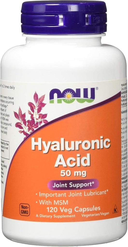 AHORA Alimentos - Ácido hialurónico con MSM 50 mg. - 120 cápsulas vegetarianas