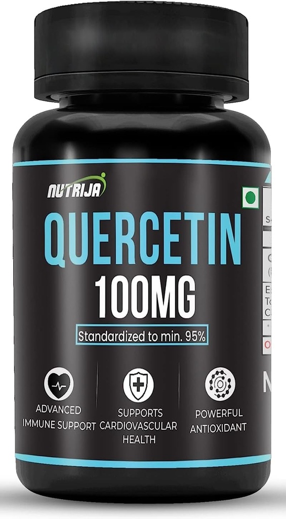 Quercetina 100mg cápsulas - Estándarizado al 95% TENIDO Altamente Purificado &amp; Bioavailable Suplemento TEN Natural Bio-flavonoides & potentes anti-Oxidantes (30 cápsulas)
