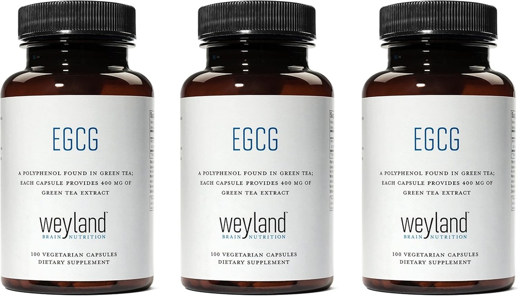 EGCG Ø Green Tea Extract tención 400 mg - Suplemento Antioxidante TEN Vegan, Gluten Free TENER 100 cápsulas vegetarianas (Pack of 3)
