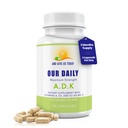 Nuestras Vitas diarias Suplemento de vitamina ADK - Vitamina A, D3 & K (como MK7) - Soporte del sistema de huesos e inmunes - Vitaminas de alta potencia con ingredientes no GMO - Gluten Free, Soy Free Vegetable Capsules