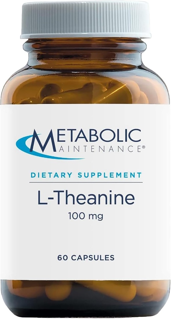 Mantenimiento metabólico 100mg L-Theanine Suplemento para apoyar el enfoque saludable y la relajación - L-Theanine Suntheanine Amino Acid for Supporting Stress Response (60 cápsulas)