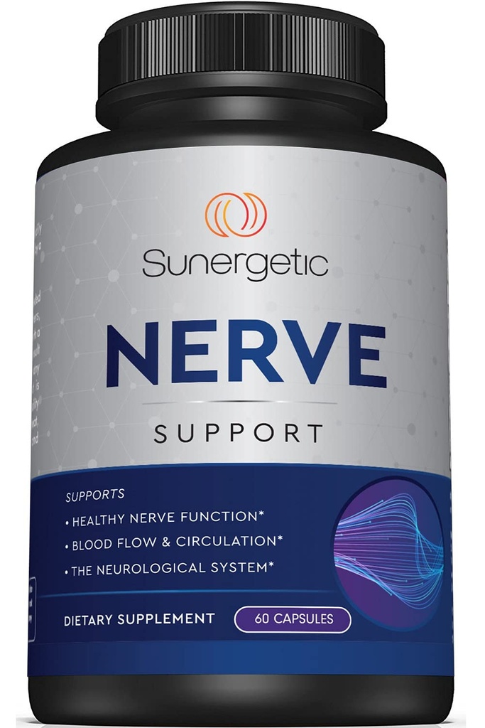 Suplemento de soporte Premium Nerve – con ácido alfa Lipoico (ALA) 600 mg, Acetyl-L-Carnitine (ALC) & Benfotiamine - Nerve Support Formula for Healthy Circulation, Feet, Hands & Toes - 60 cápsulas