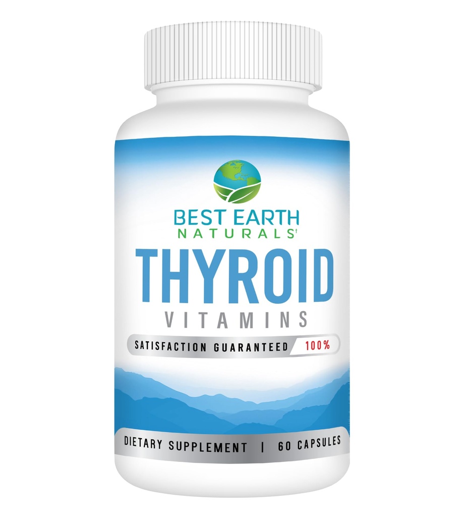 Best Earth Naturals Thyroid Support Suplemento para Mujeres y Hombres - 60 cápsulas