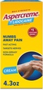 Aspercreme Lidocaine Alivio de Dolor Soothes Agravated Nerves, Numbing Topical Analgesic with Max-Strength 4% Lidocaine " Moisturizing Aloe, 4.3 Oz.