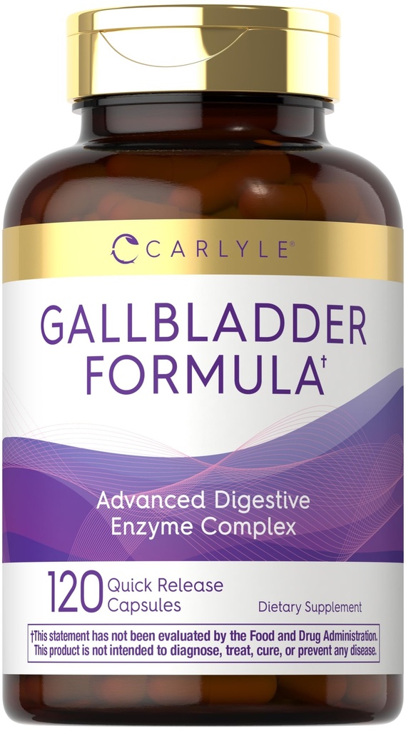 Carlyle Gallbladder Suplemento Silencio 120 Quick Release Capsules ← Complejo de Enzima Digestivo completo