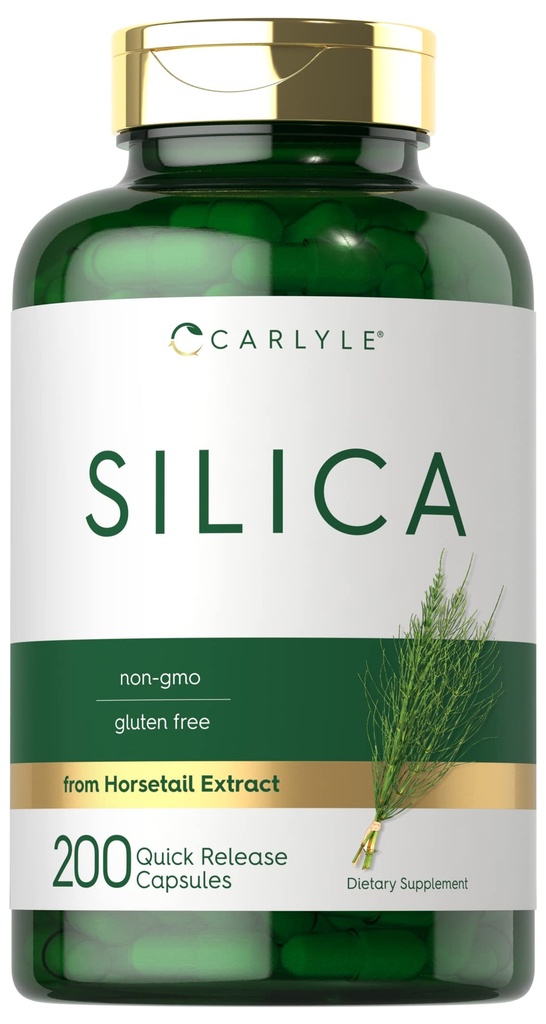 Carlyle Silica Suplemento cápsulas ← 200 Conde Silencio desde Horsetail Extract Silencio No Gluten