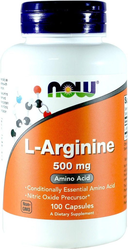 Ahora Alimentos Arginina 500mg, 100 cápsulas (Pack de 2)