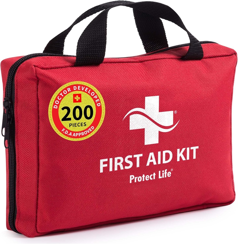 Protege el kit de primeros auxilios de Life Business, el kit de primeros auxilios de emergencia para el establecimiento de oficinas, suministros de kits médicos, kits de primeros auxilios para empresas, uso comercial escolar - 200 piezas
