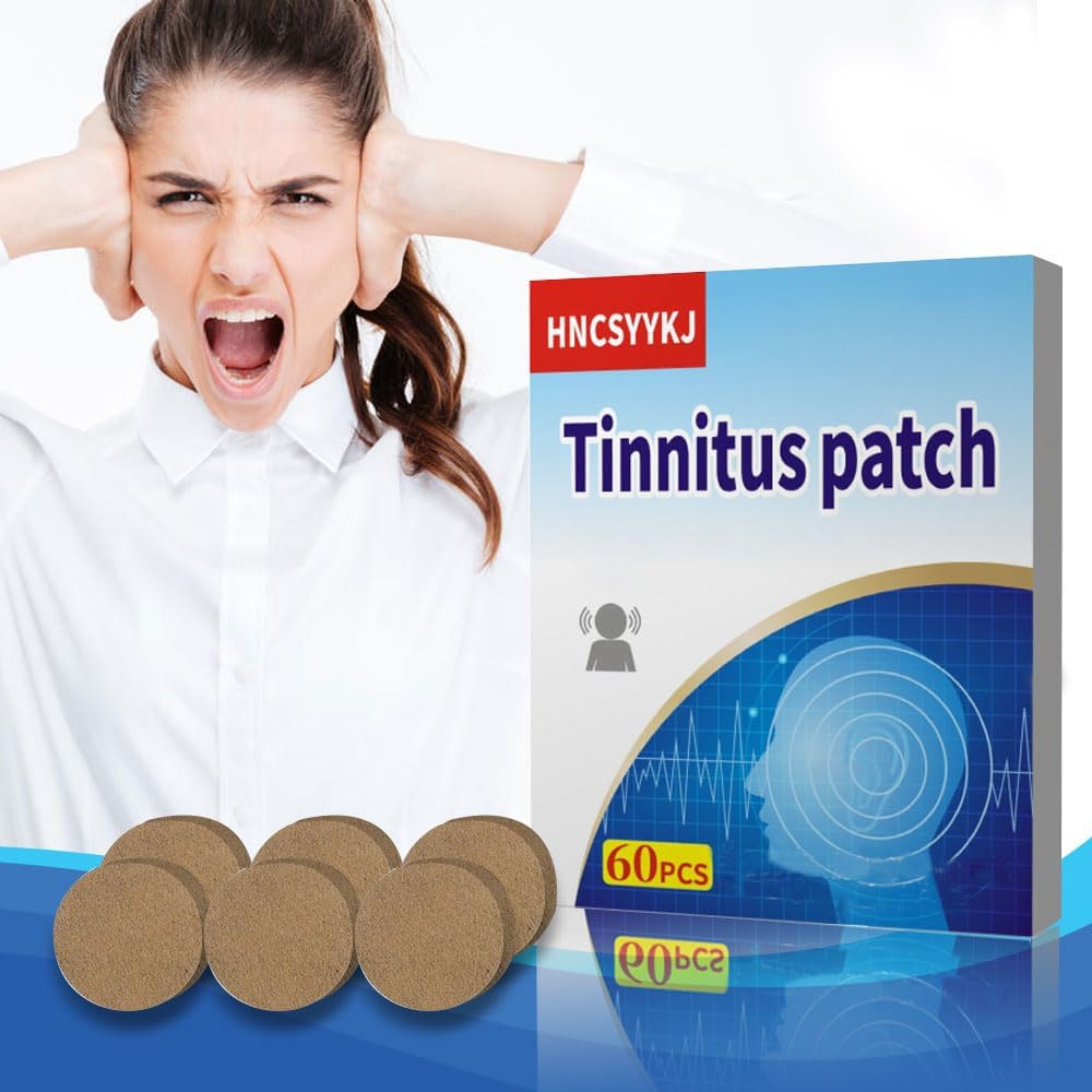 Patches de Anillo, 60Pcs Patches de Tinnitus con Fórmula Natural Herbal,Tinnitus Sticker Comfort &amp; Gentle