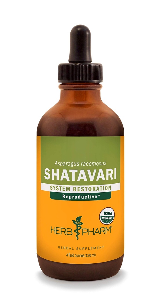 Herb Pharm Certified Orgánica Shatavari Liquid Extract for Female Reproductive System Support - 4 Ounce