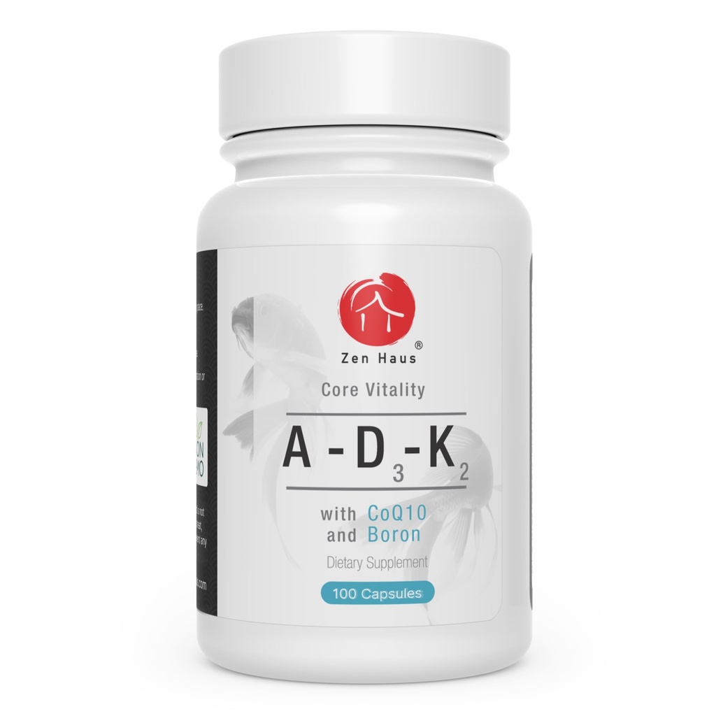 Suplemento de vitamina ADK con antioxidantes de red - A, D3, K2 (MK-7 Non-Soy) y E con CoQ10 y ácido lipoico alfa - para visión, huesos fuertes y dientes, y soporte de inmuno - D3 5000 iu Complejo