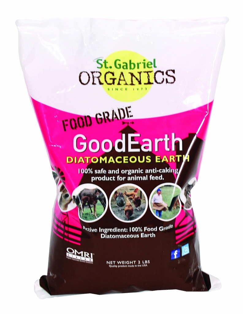 GoodEarth Suplemento Tierra Diatomacea para Animales de Pollo y Granja,NET WT 2 LBS