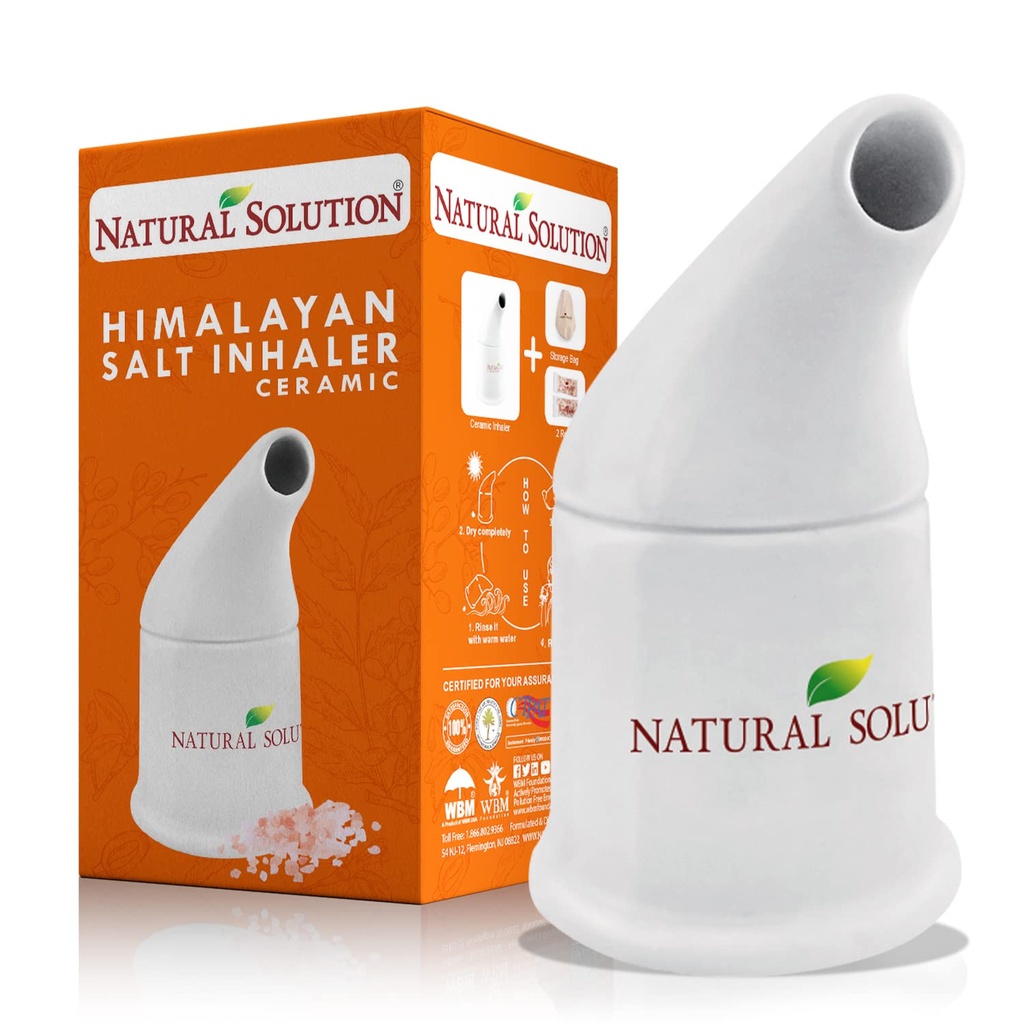 Solución natural Himalayan Salt Inhaler Ceramic con Himalayan Pink Salt – Una manera sencilla y natural de disfrutar de una experiencia de aire refrescante y relajante Sal