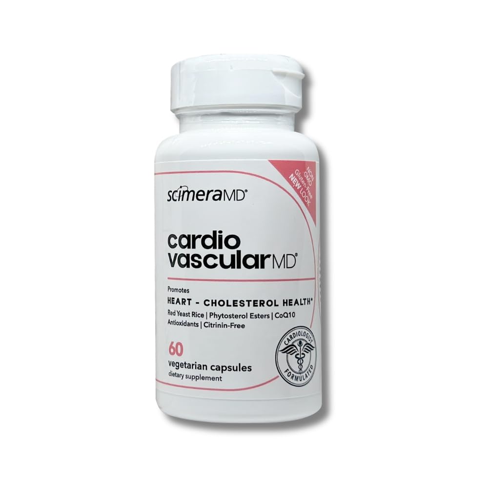 ScimeraMD® CardiovascularMD Suplemento de arroz de levadura roja con Phytosterol Ester y CoQ10 para la salud cardíaca y el apoyo colesterol, 60 TC