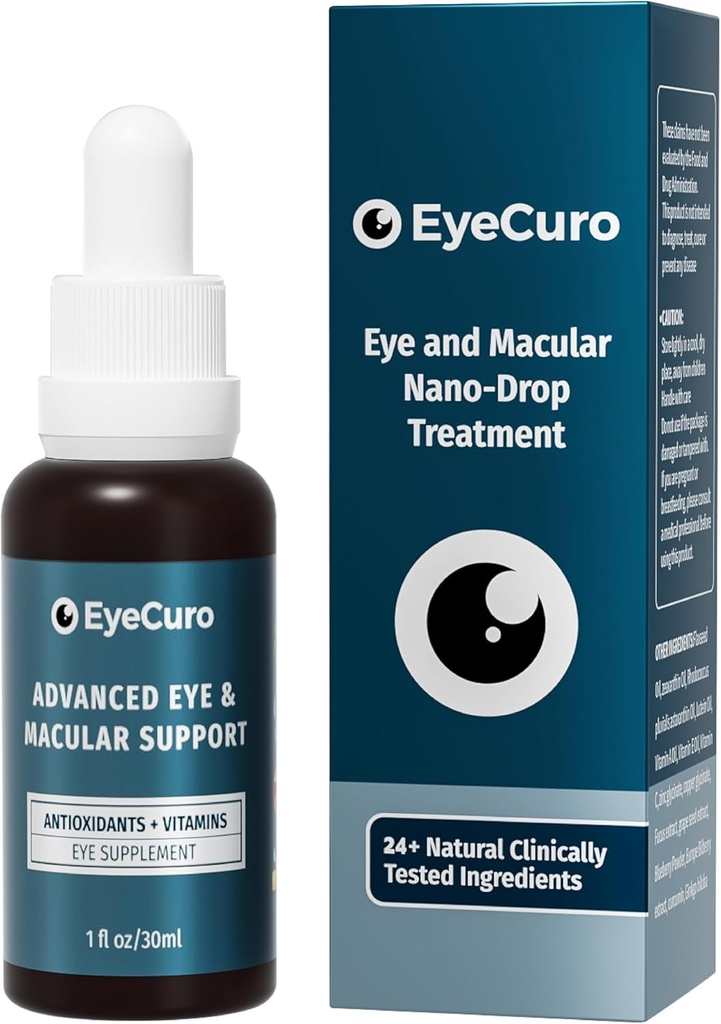 Vitamina Ojo &amp; Suplemento Mineral, Contiene Luteína, Vitamina A, Vitamina E, Vitamina C, Zeaxantina, Astazantina, Zinc &amp; Más, 30 ml