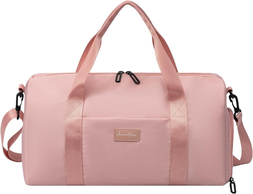 Gym Bag for Women with Shoe Compartment and Wet Pocket ← Durable Lightweight Gym Duffle Bag with Motivational Quote and Graphic Designs