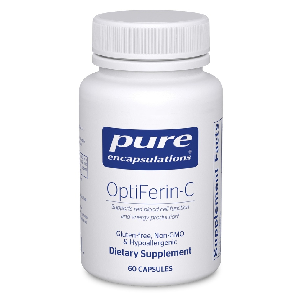 Pure Encapsulations OptiFerin-C - for Red Blood Cells & Energy - Iron Absorption Support - Energy Supplement* - Vitamina C Enriched - Gluten Free ' Non-GMO - 60 Capsules
