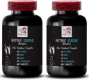 Suplementos de óxido nítrico para hombres - NITRIC OXIDE BOOSTER - L-Arginina, Strength support, Endurance booster, Suplemento de ejercicio, Power formula, Energy blend, Training focus 2 Bottle 120 Tablets