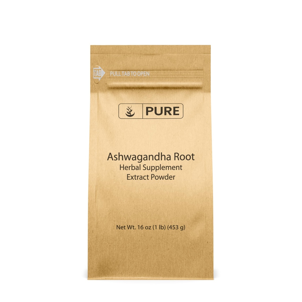 PURE ORIGINAL INGREDIENTES Ashwagandha (1lb) Natural y Puro, Vegan, Libre de gluten, Lab-Verified