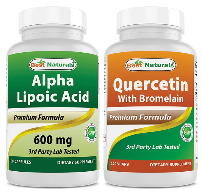 Mejores Naturales Ácido Lipoico alfa 600 mg " Quercetina con bromelaina