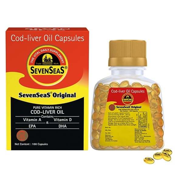 Cápsulas de aceite ,Omega-3 ácido graso, vitamina A, vitamina D 100 cápsulas