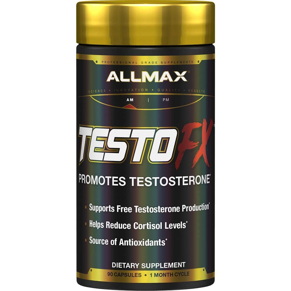 ALLMAX Nutrition TESTOFX Xtreme Testosterone Booster for Hombre, Tribulus Terrestris, Ashwagandha, Tongkat Ali, Supports Muscle Strength, Energy, Estrógeno Control - 90 cápsulas (30-Day Supply)