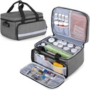 CURMIO Pill Bottle Organizer Almacenamiento, Medication Lock Box for Pill Organizer and Medical Supplies, Gray (Patented Design)