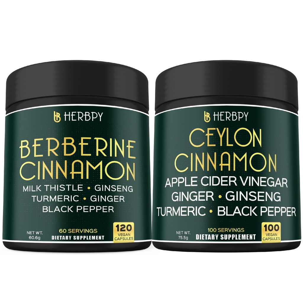 Bundle 7in1 Berberine HCl 97% Suplementos & 6in1 Premium Ceilán Suplementos