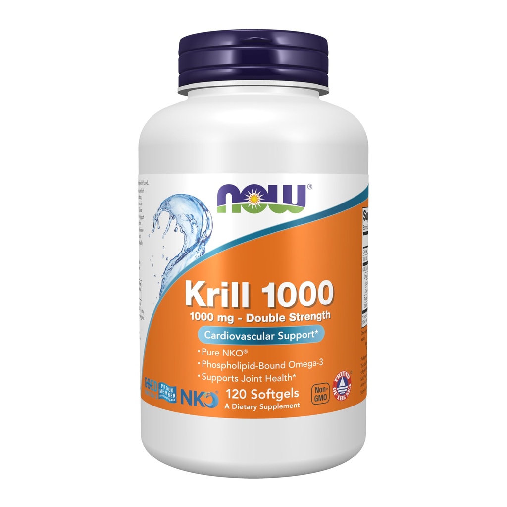 AHORA Suplementos de alimentos, Neptune Krill, Doble fuerza 1000 mg, Phospholipid-Bound Omega-3, 120 Softgels