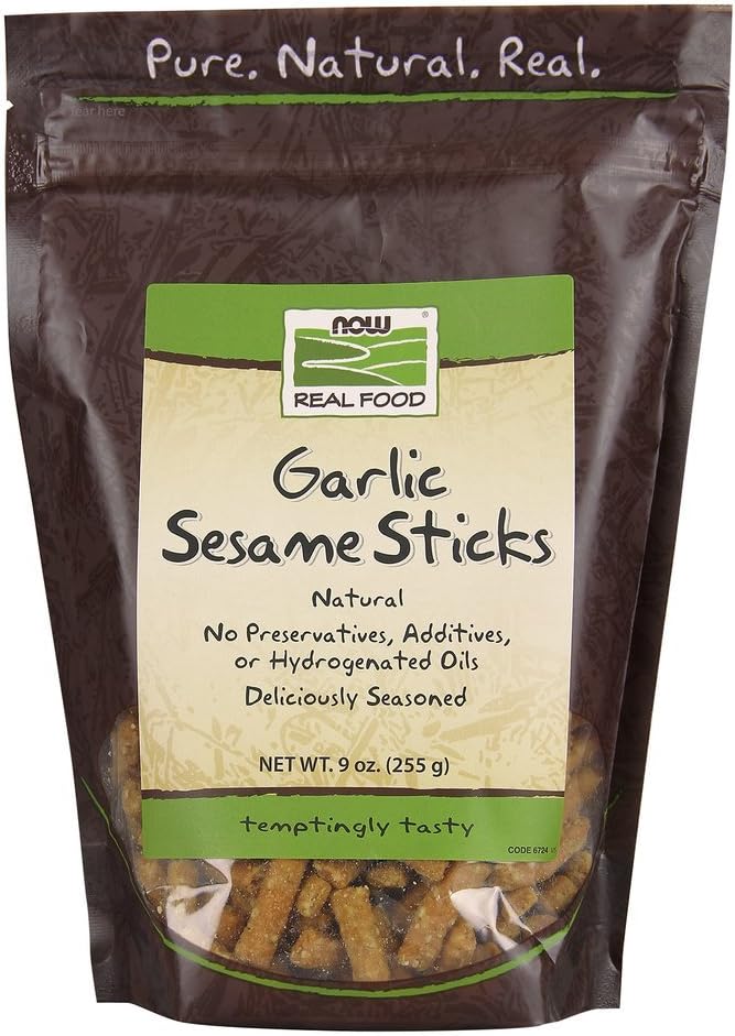 AHORA Alimentos Ajo Sesamo Pegatinas, 9 oz Bolsa