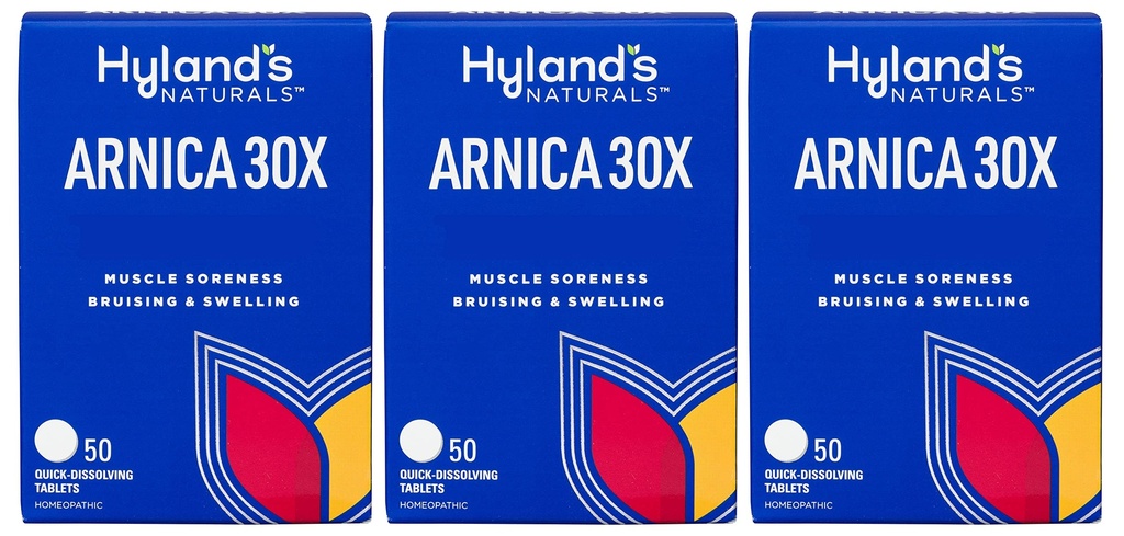 Arnica 30x 50 Tabletas (3 Pack = 150 Tabletas), Bruising, Swelling, Muscle Pain Relief