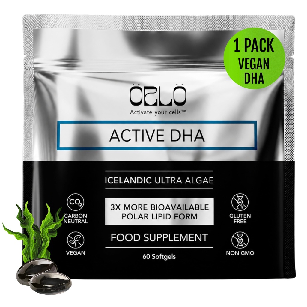 Orlo DHA – Vegan DHA Suplemento (EPA & DHA) – Omega 3 Fish Oil & Krill Alternative – Plant-Based Omega-3 Algae Oil – Brain & Heart Support (60 Mini Burpless Softgels)