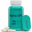 Suplemento de la línea alfa GPC 600mg – 180 cápsulas vegetarianas, Nootropic de alta pureza para energía diaria, fuente de 3 meses, fuente de acetilcolina para la claridad mental cognitiva, certificado GMP, hecho en EE.UU.