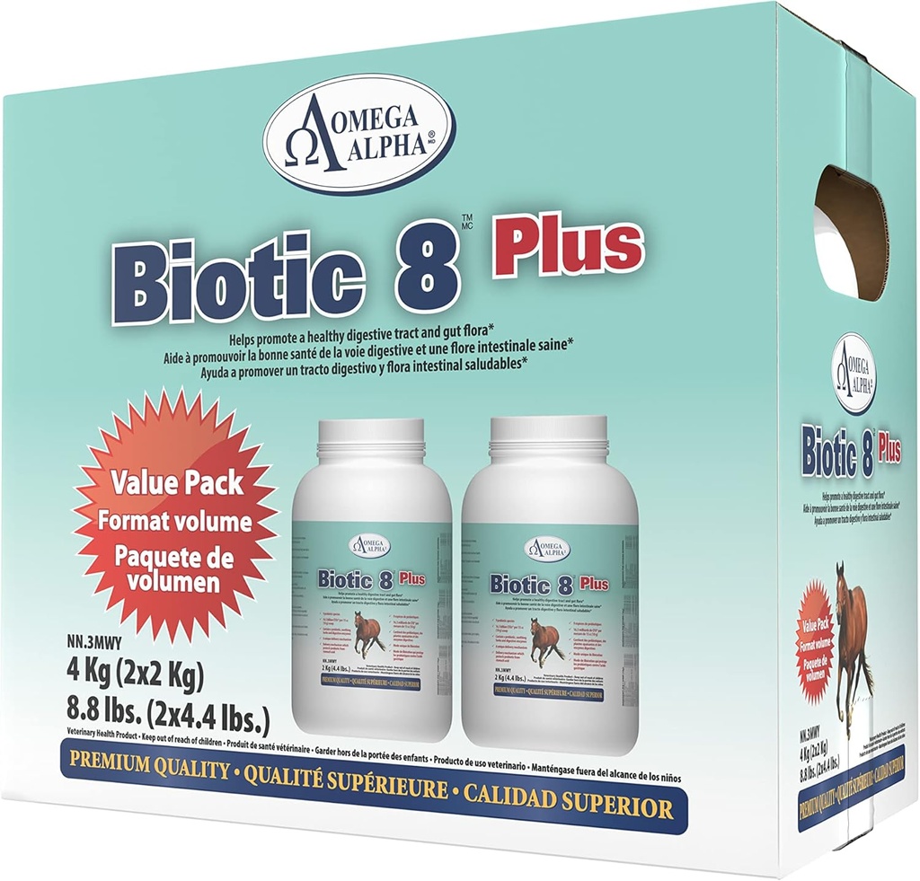 Omega Alfa Biotic 8 Plus 8.8lbs (2 X 4.4lbs.) para caballos