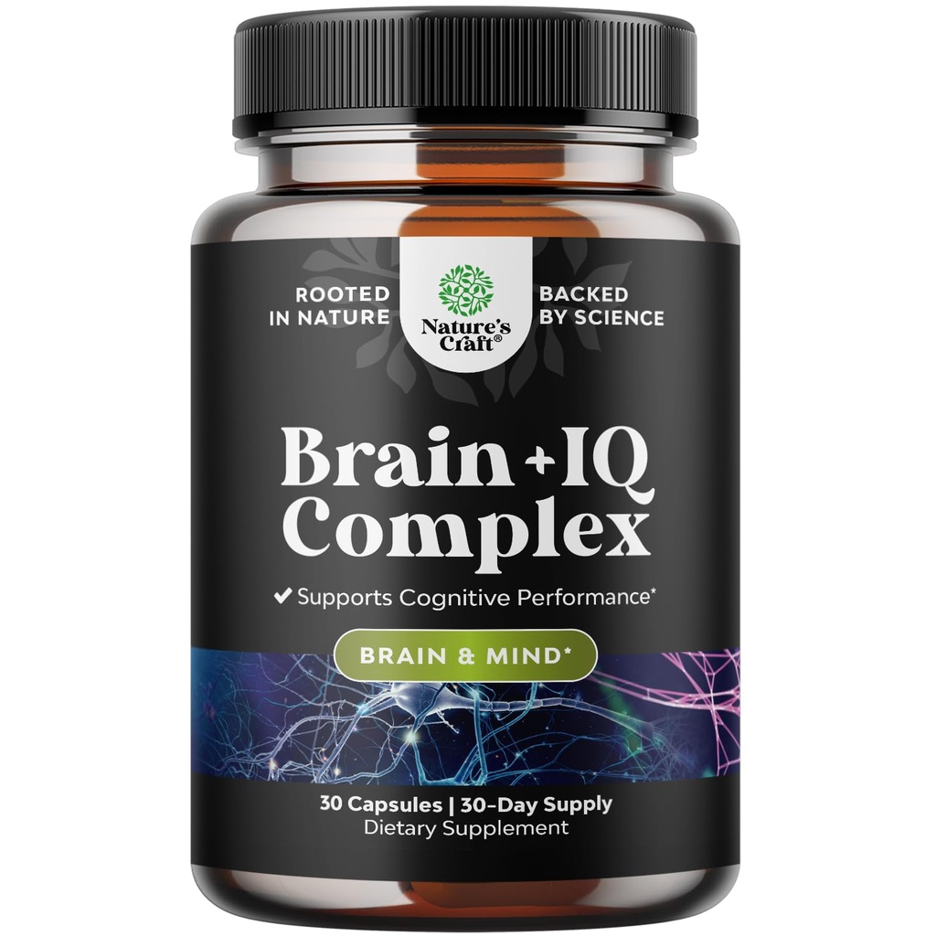 Suplemento Nootropic Memory para el soporte cerebral - Planchas de memoria para el boóster de energía cerebral y natural - Vitamina B12 Bacopa Monnieri Rhodiola Rosea DMAE Ginkgo Biloba Phosphatidylserine - 60 Conde