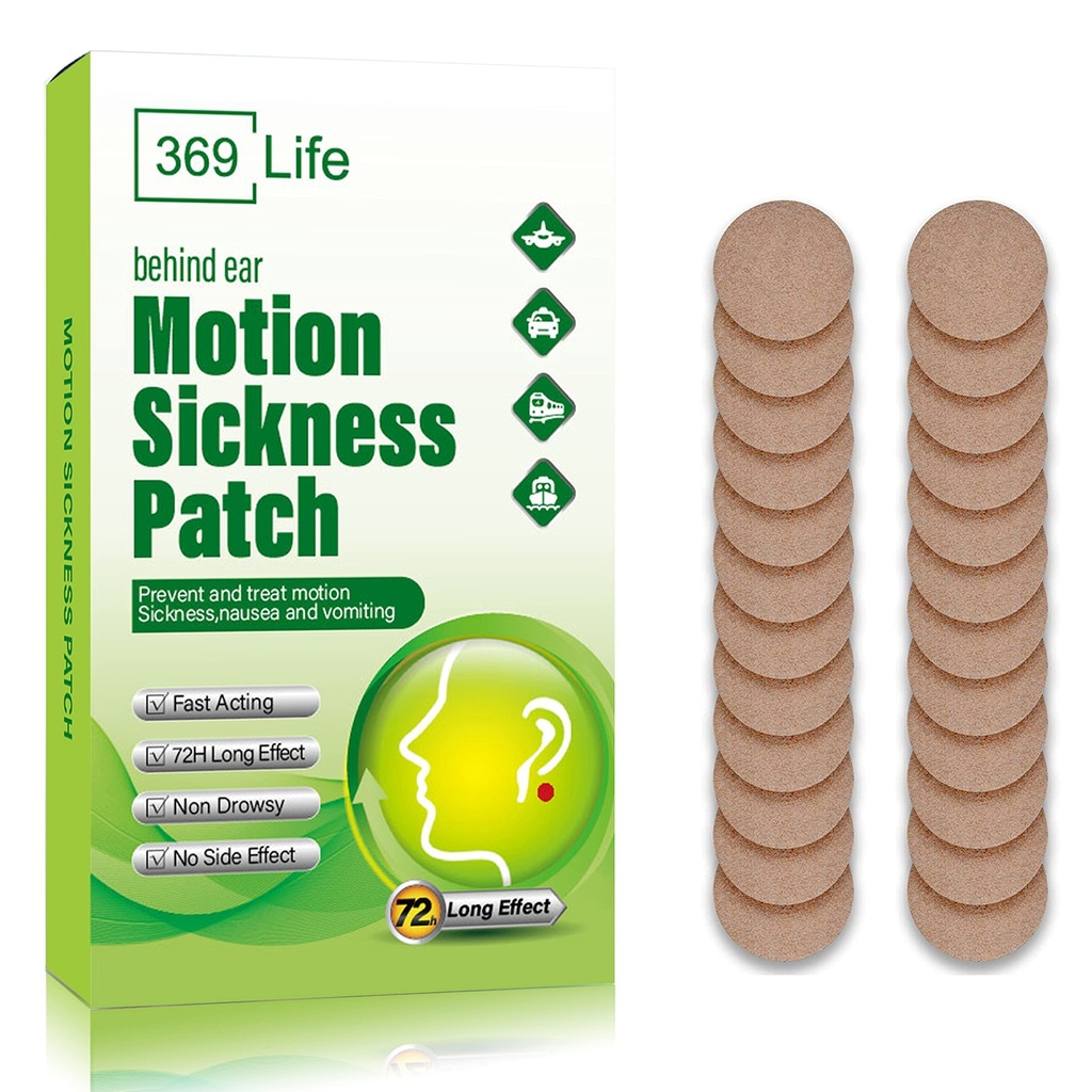 Motion Sickness Patches for Car and Boat Rides, Ships, Cruise and Airplane &amp; Other Forms of Transport - Travel Essentials, for Adults and Kids (24 Count)